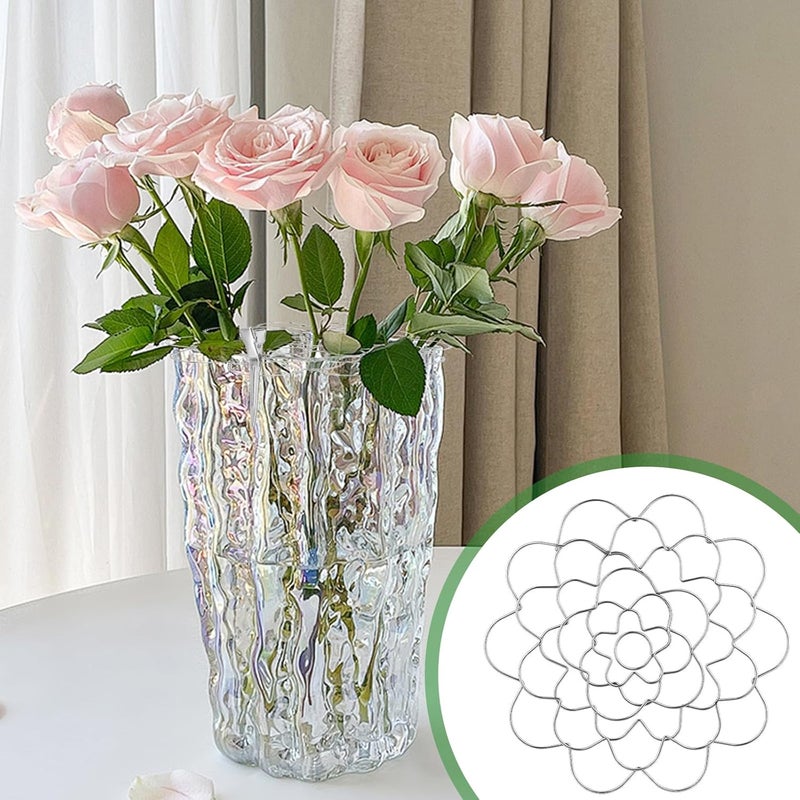 hurifeng 3Pcs Flower Arrangement Holder Set- Stainless Steel Floral Grid Organizer - Wire Frog Insert for Vases Bouquets DIY Home Decor(Silver) - Image 4